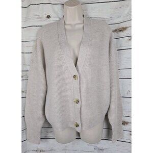 J Crew Ribbed Oatmeal Alpaca Wool Sweater Cardigan XXL Womens NEW